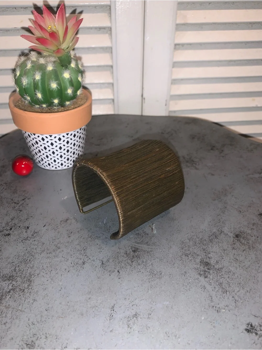 Vintage large open cuff bracelet chunky statement piece